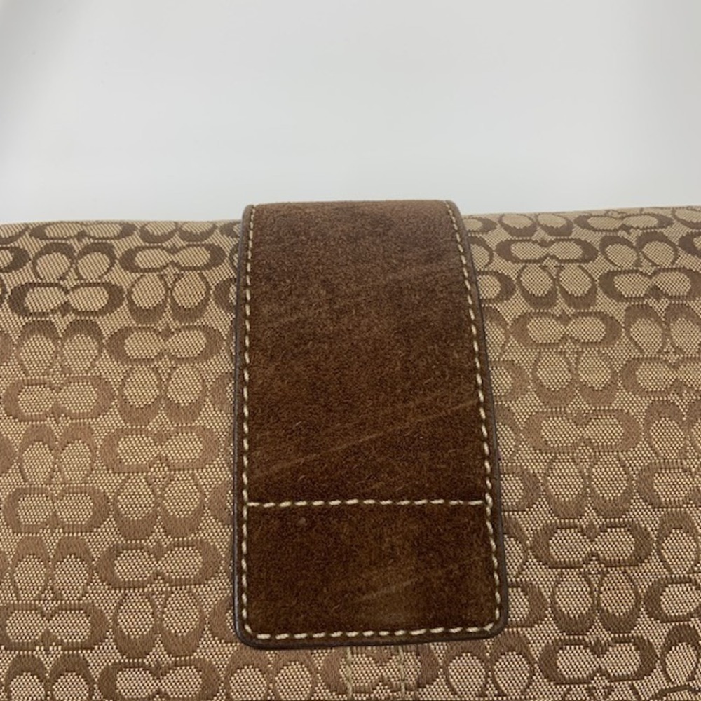 Vintage Y2K Coach Soho Signature Buckle Shoulder Bag Brown Suede Jacquard 2000s - Picture 13 of 16